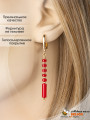 Серьги из коралла и гематита